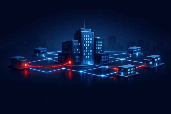 Supply chain attack where a compromised third-party vendor injects malicious code into a corporate network.